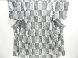 すかし織市松に唐草模様着物